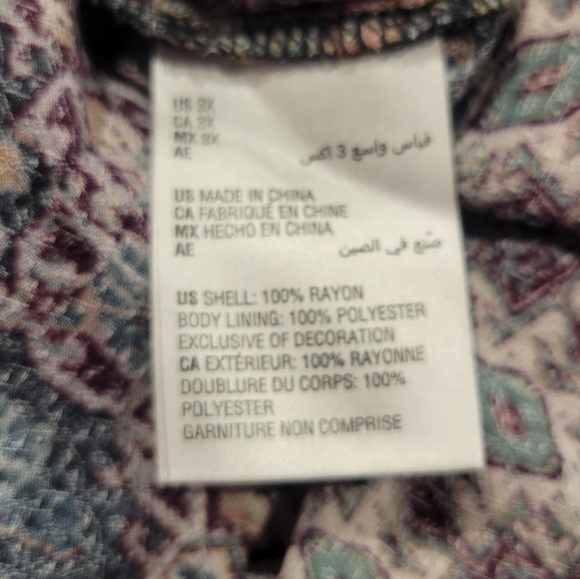 Style & Co Size 3x Green Boho Floral Print Knee Length Dress - Picture 7 of 8